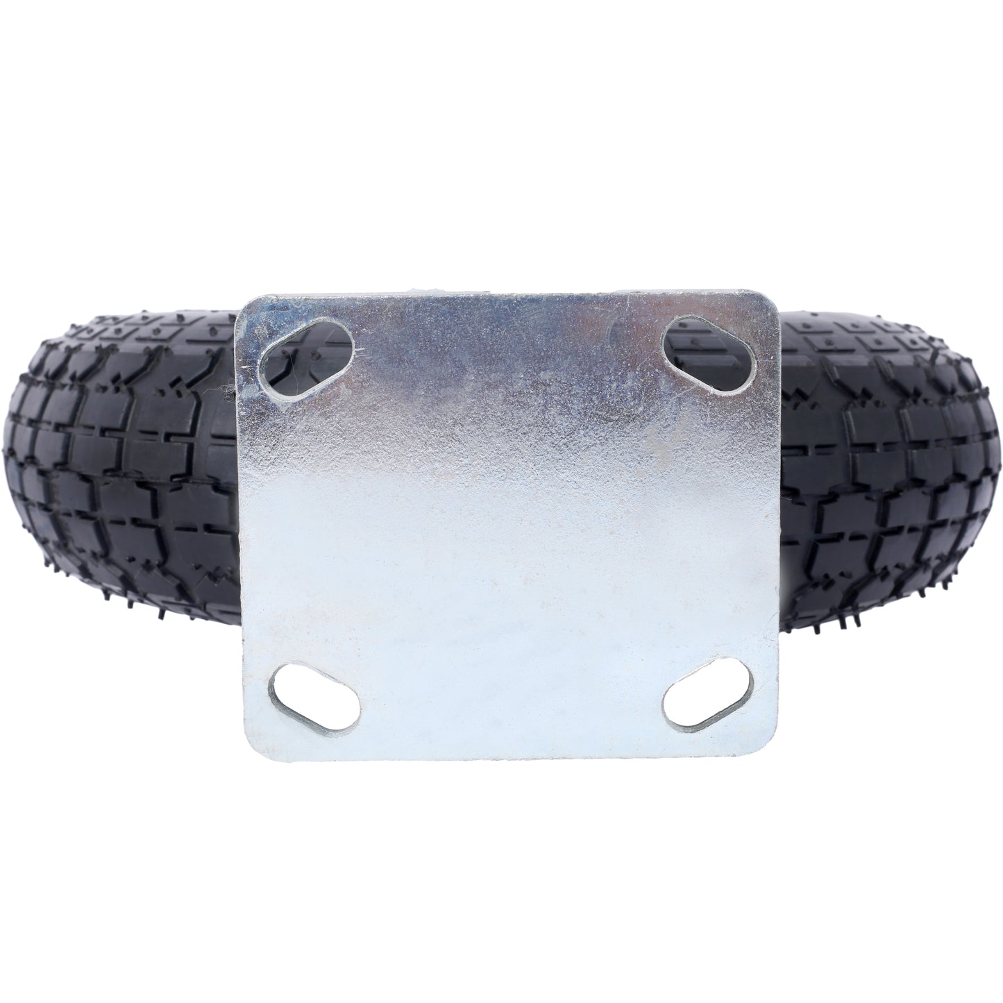 Heavy duty pneumatic wheel with galvanized steel mounting plate