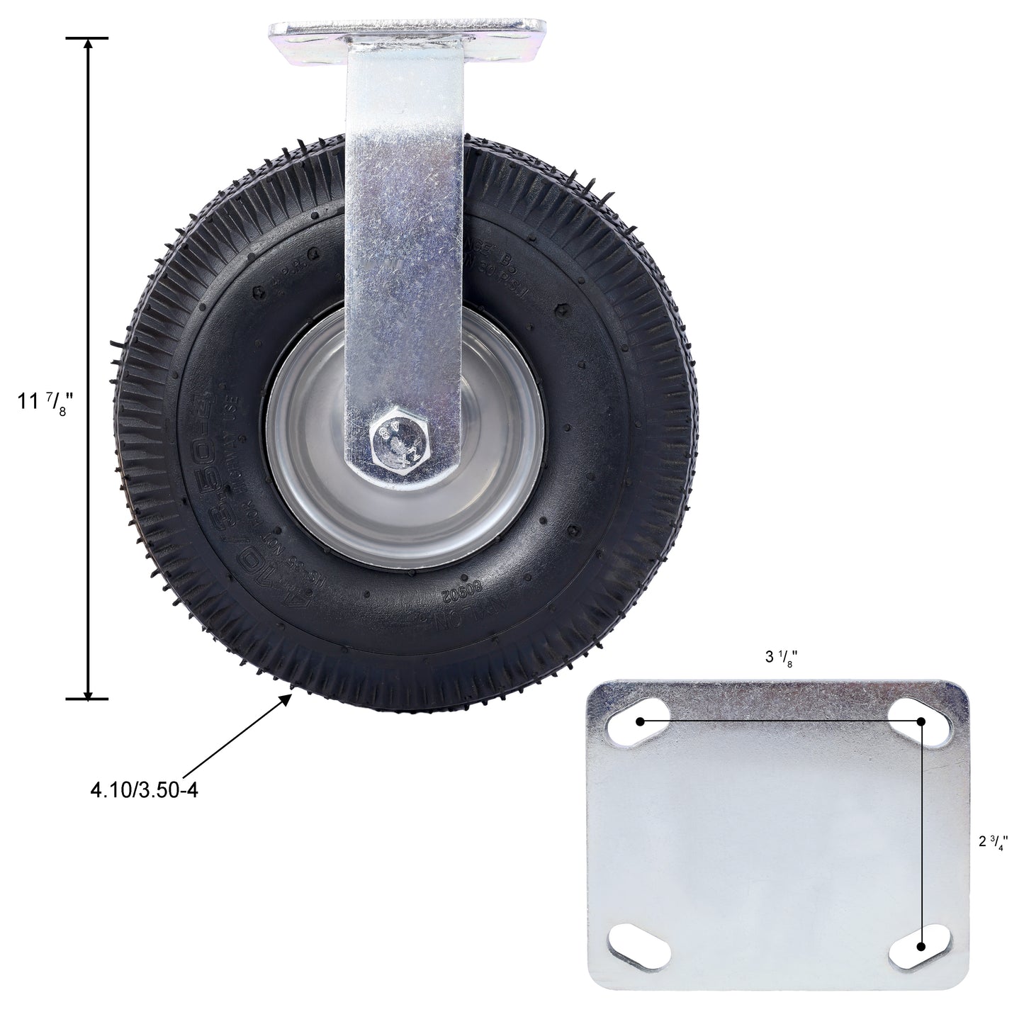 Heavyduty   inch pneumatic caster wheel with a thick tread for rugged terrain