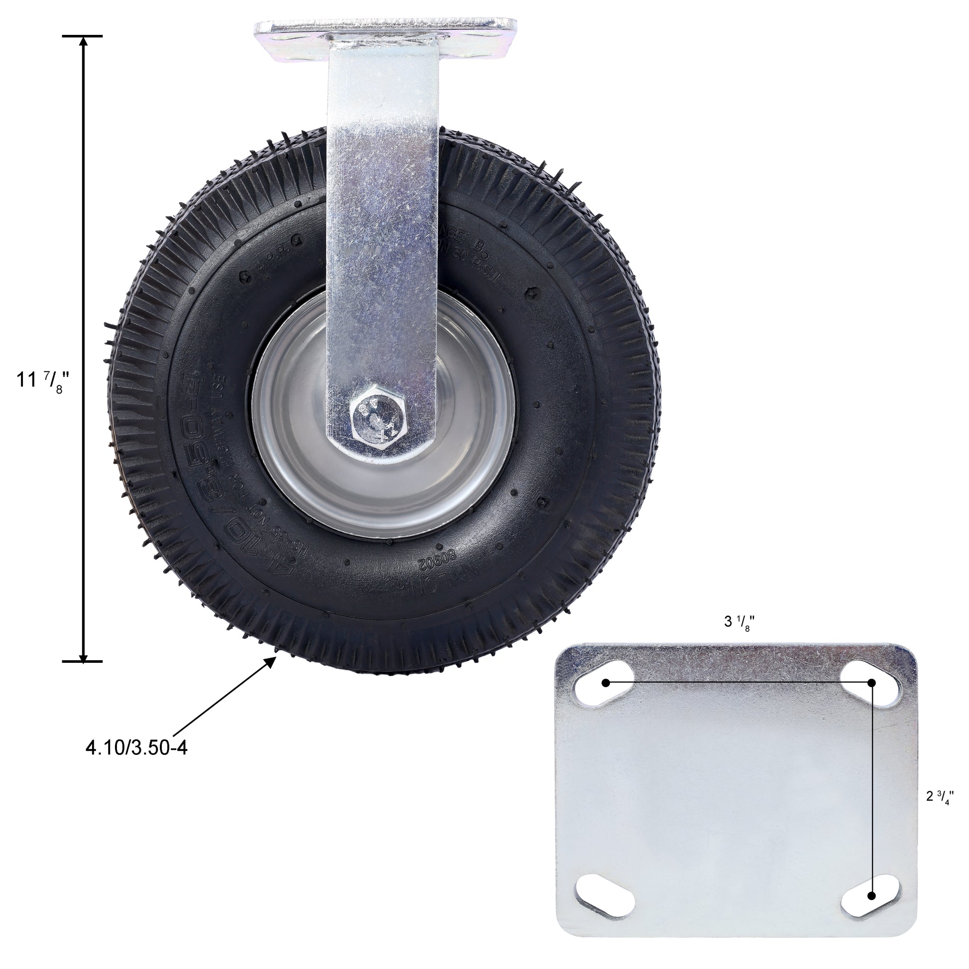 Heavyduty   inch pneumatic caster wheel with a thick tread for rugged terrain