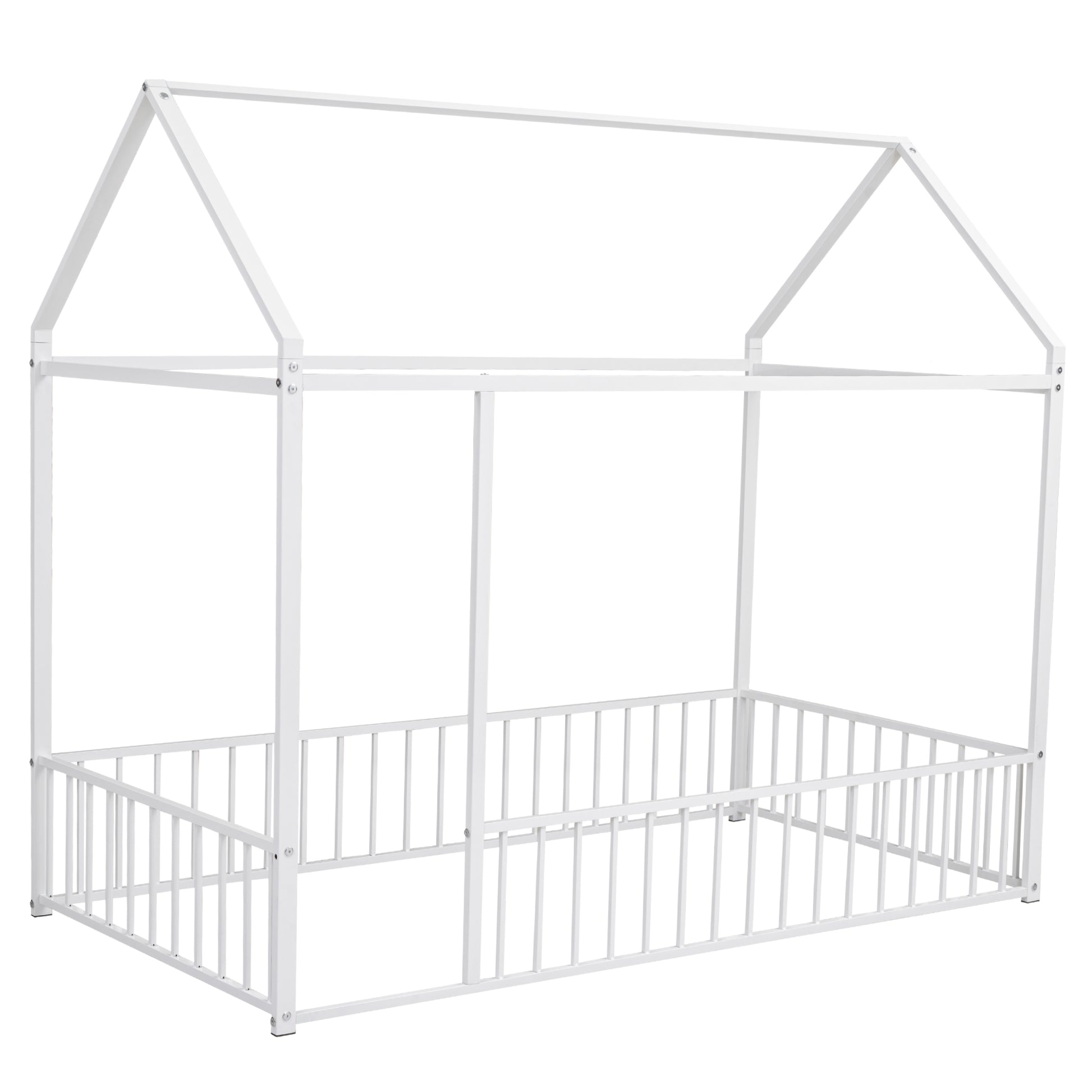 White metal house bed frame for kids