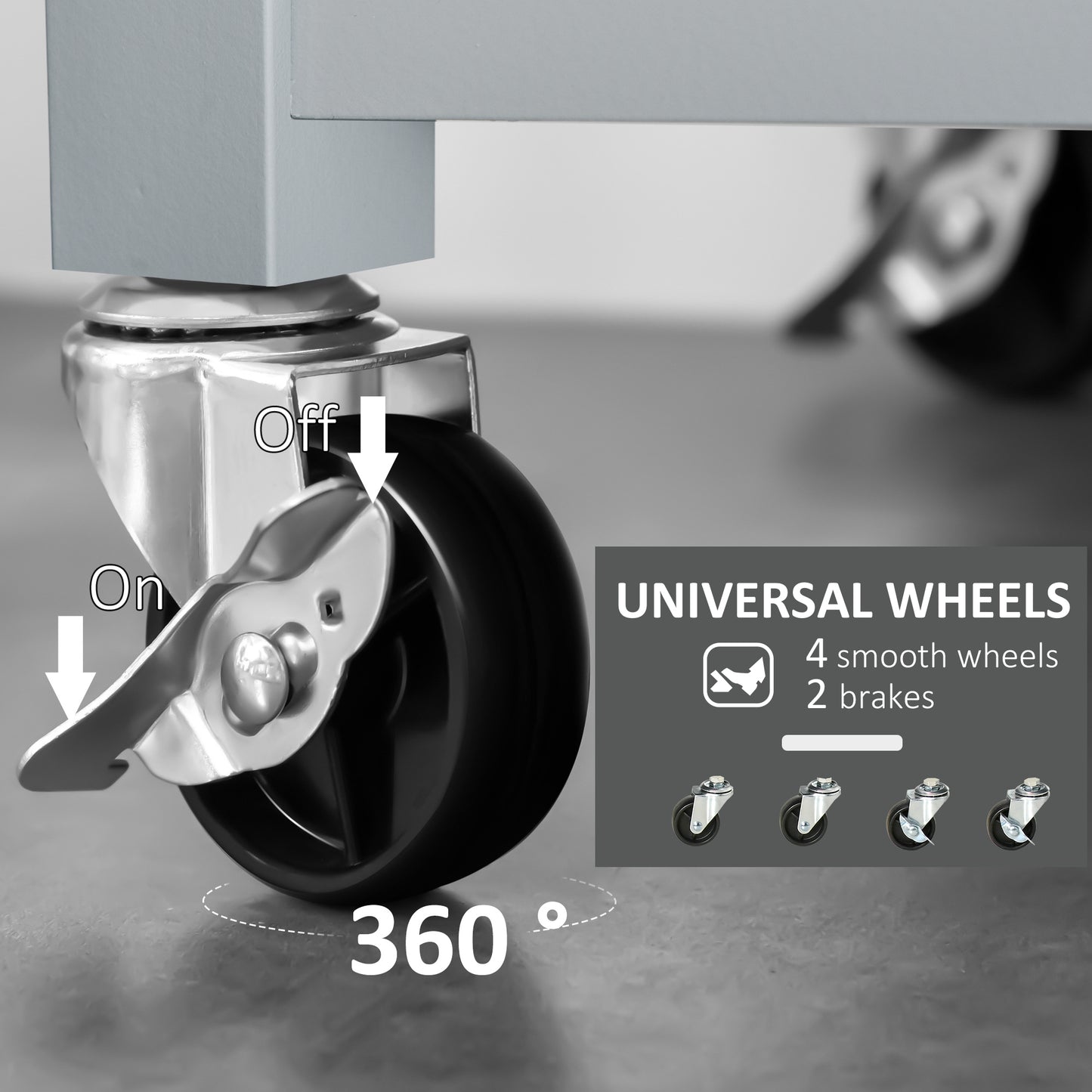 Heavyduty swivel caster wheel with brake lever