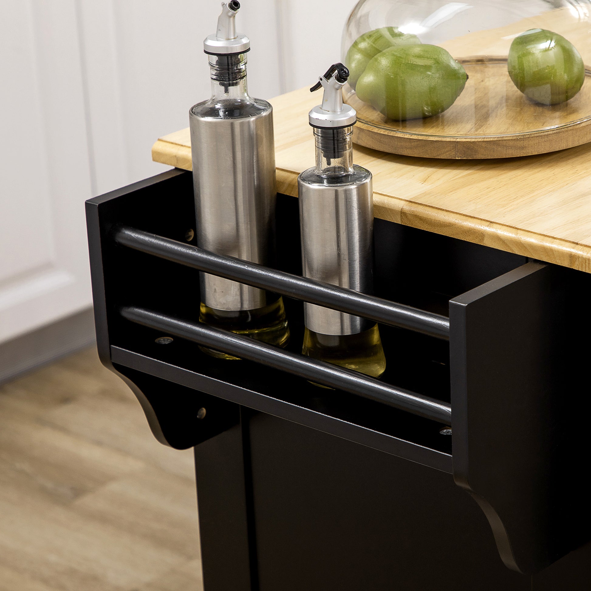 Stainless steel and glass oil bottle with dispenser spout
