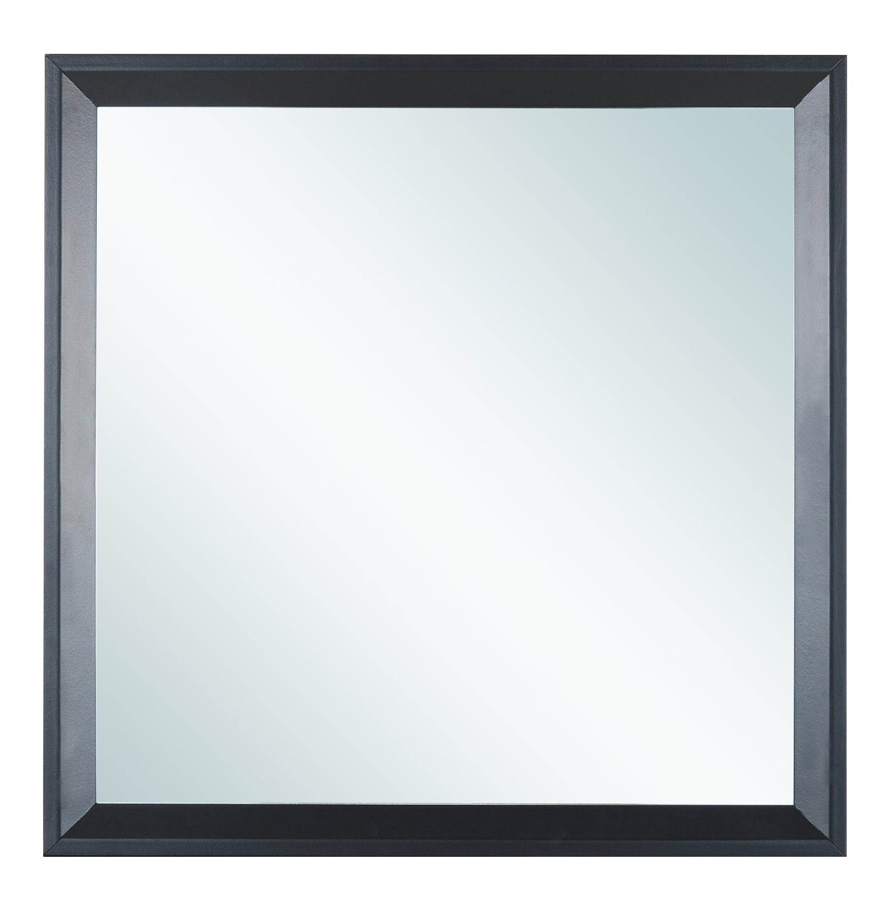 Modern dark grey framed rectangular wall mirror