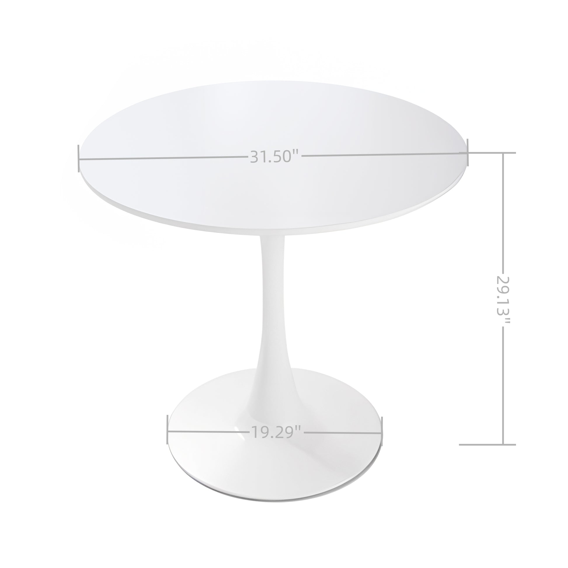White round dining table with pedestal base