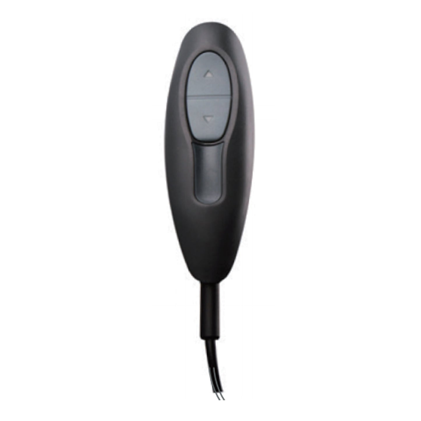 Black recliner remote with two grey updown buttons