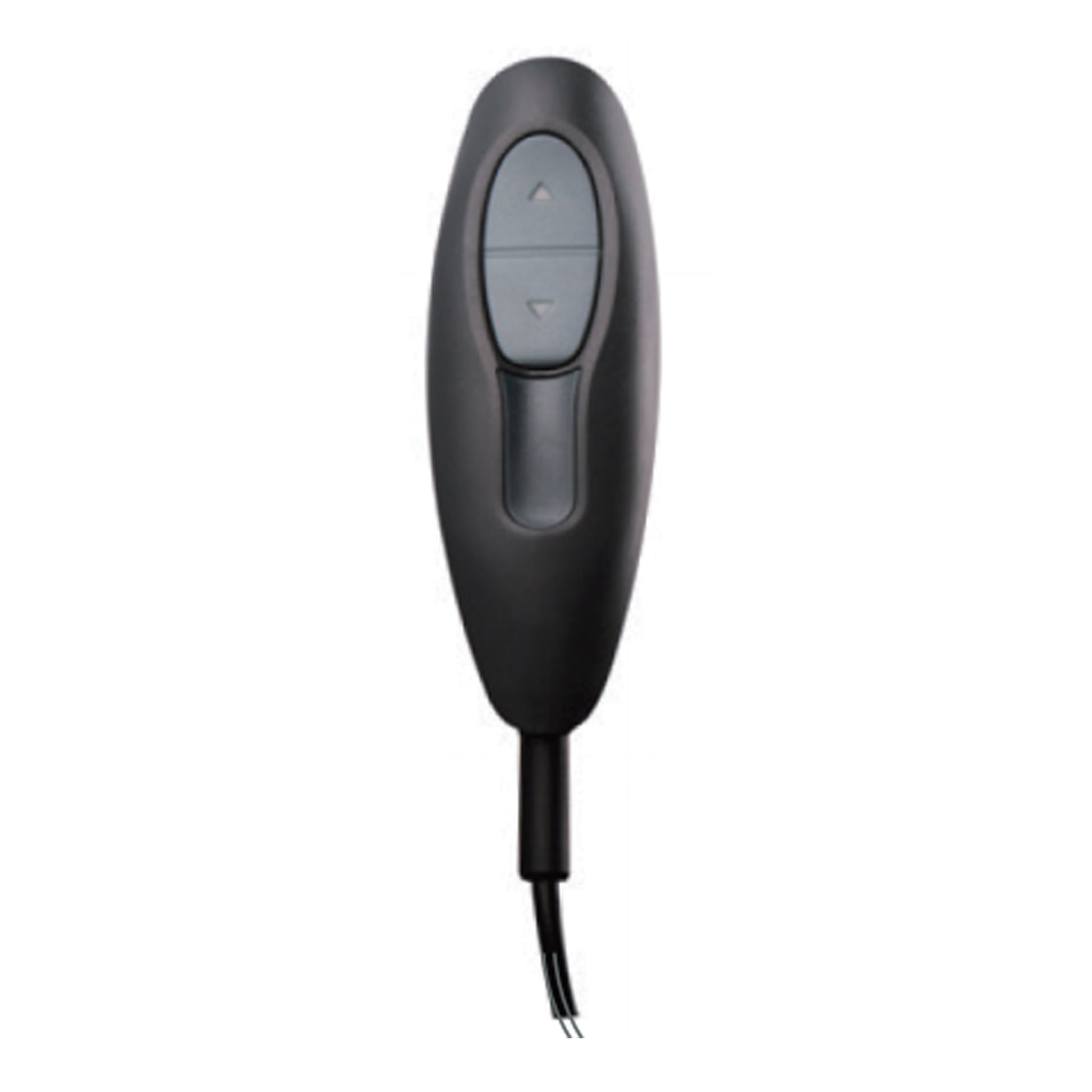 Black recliner remote with two grey updown buttons
