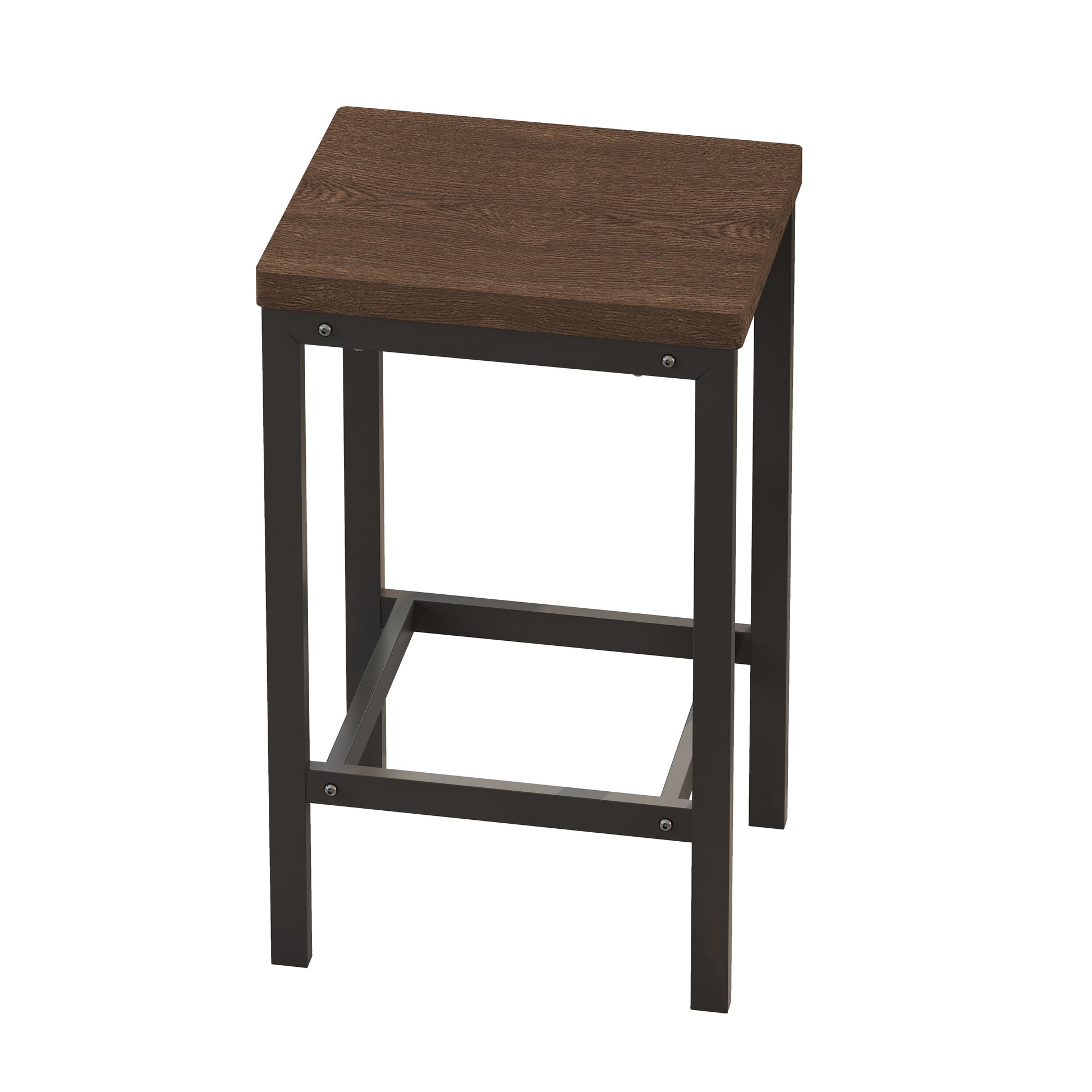 Brown wooden top metal frame bar stool for kitchens