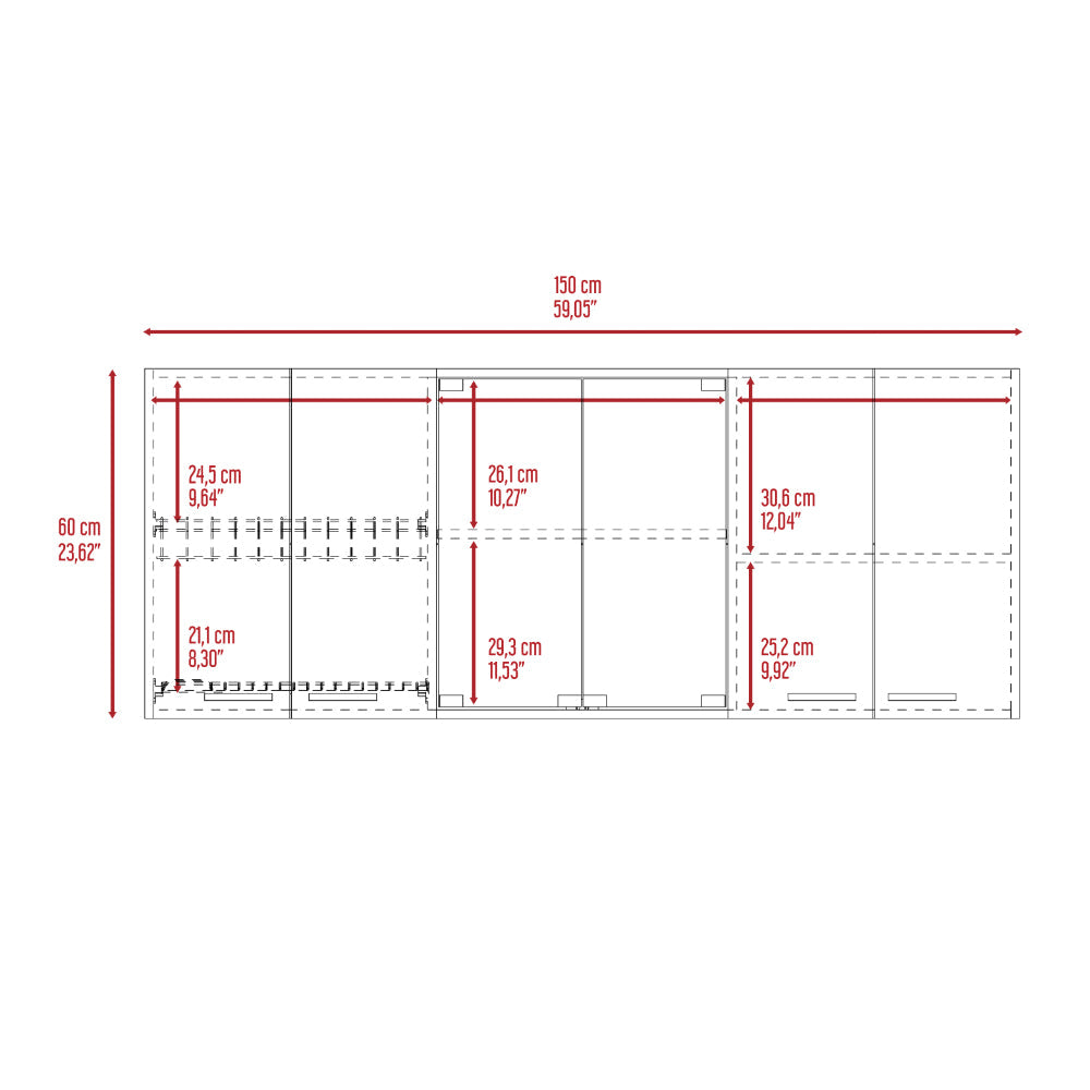 Product dimensions diagram showing cm width and cm height