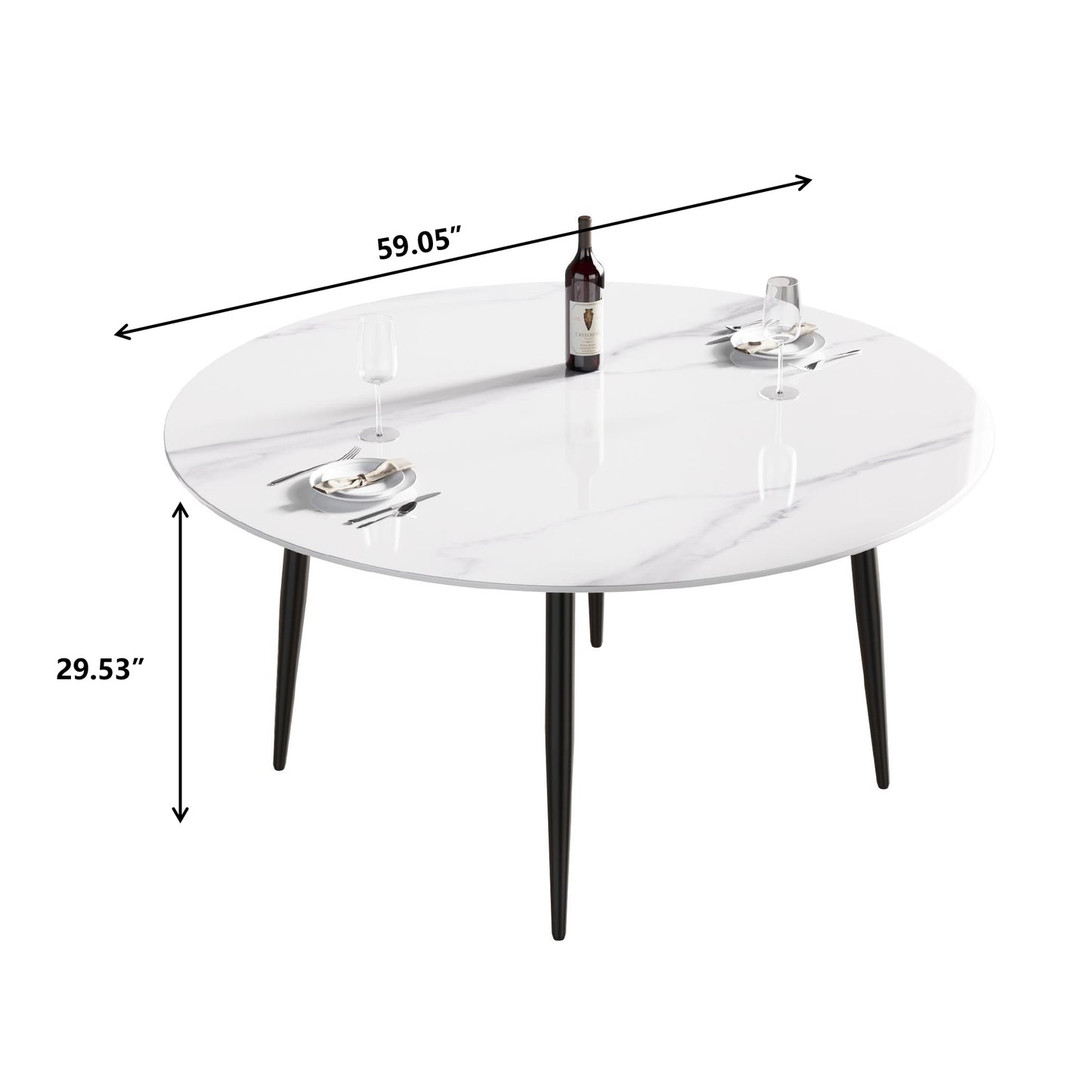 Round marble dining table
