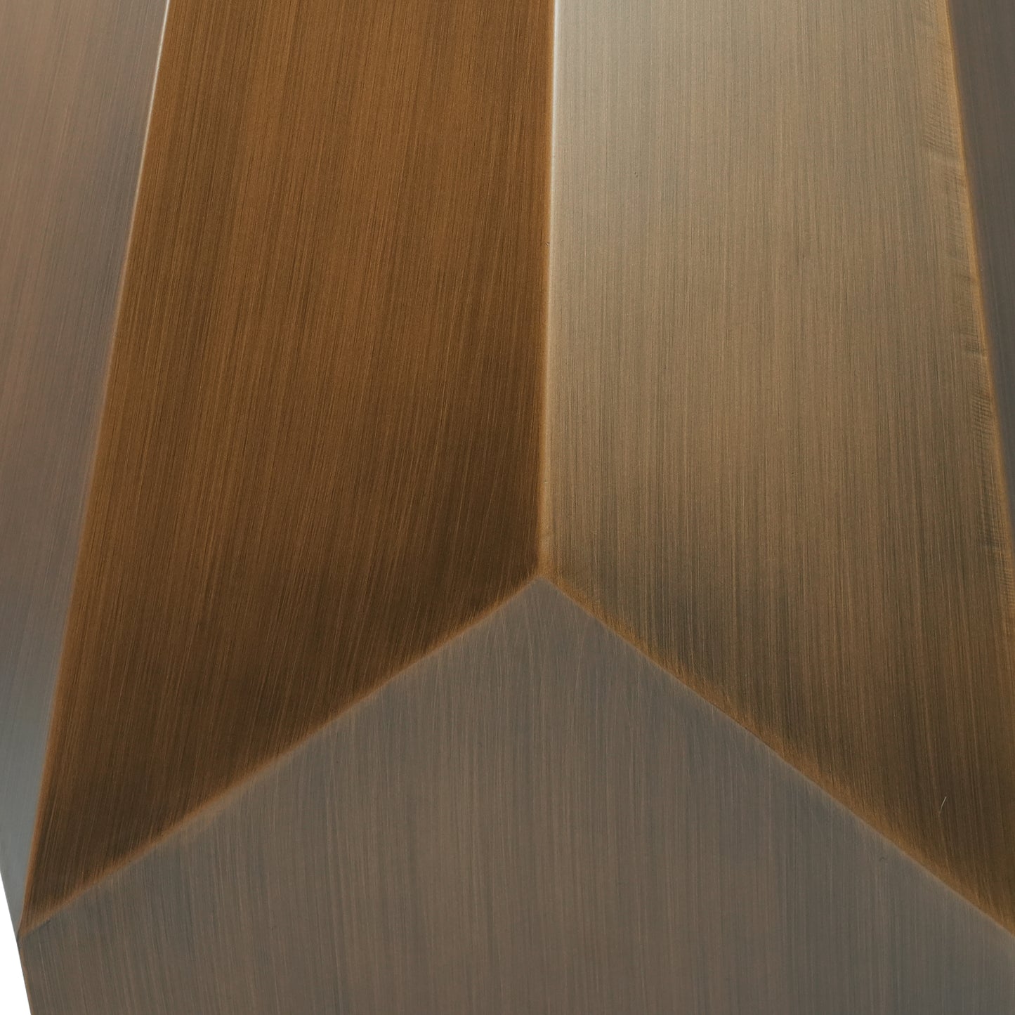 Brushed brass geometric side table with metallic finish
