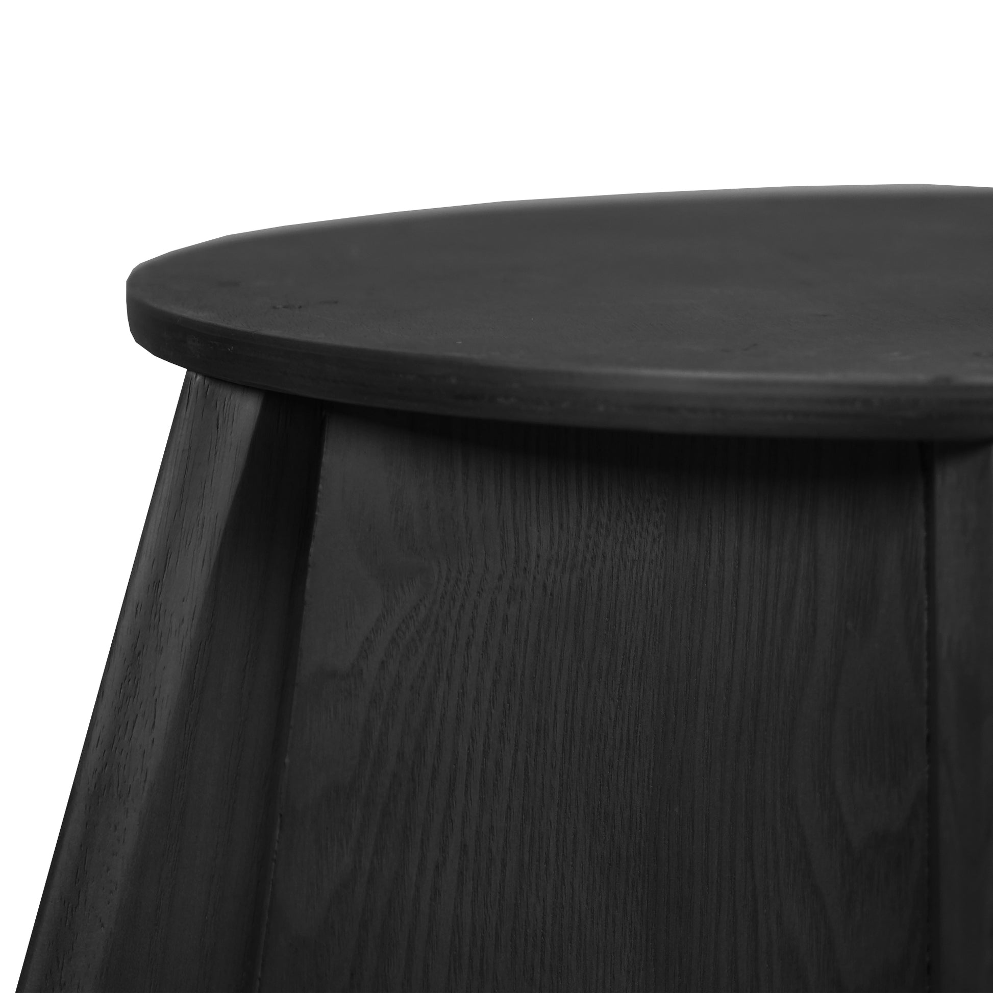 Dark oak wood stool with curved edges modern design for any room