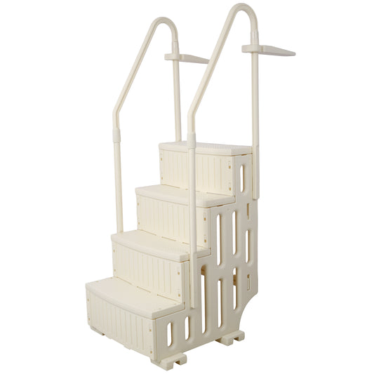 TREATLIFE HOME Heavy-Duty Pool Ladder with 4 Safety Steps, Designed for Ground Pools, Sturdy and Reliable with Handrails, Max Load Capacity 400 lbs