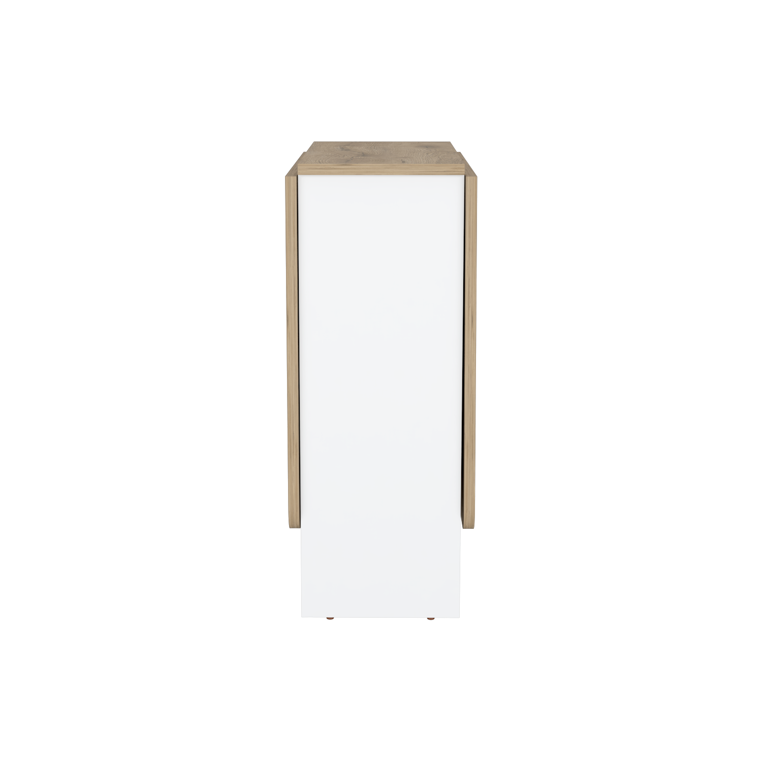 Modern white and oak wardrobe door with sleek hardware