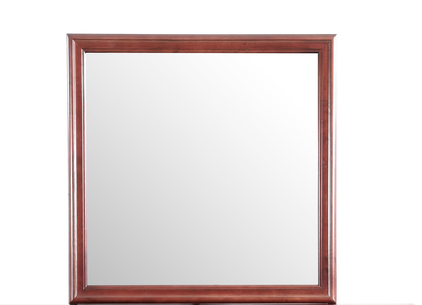 Classic mahogany framed wall mirror with ornate carved details