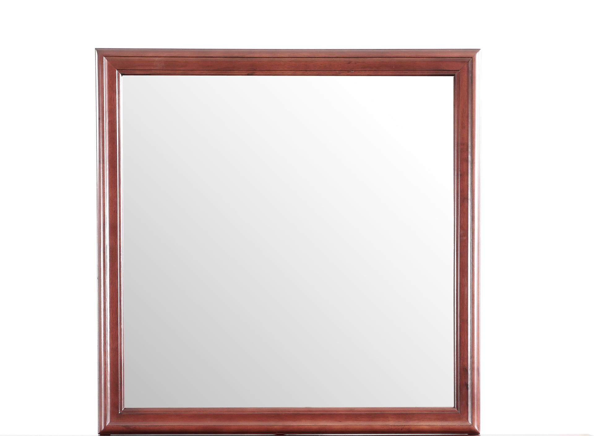 Classic mahogany framed wall mirror with ornate carved details