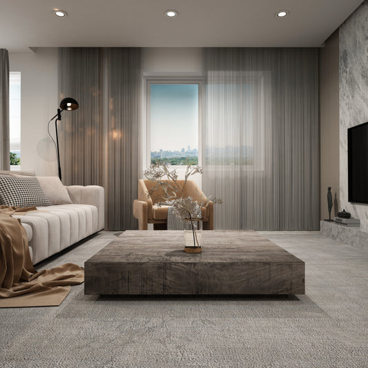 Textured grey carpet rug with a subtle fleck pattern ideal for modern living rooms
