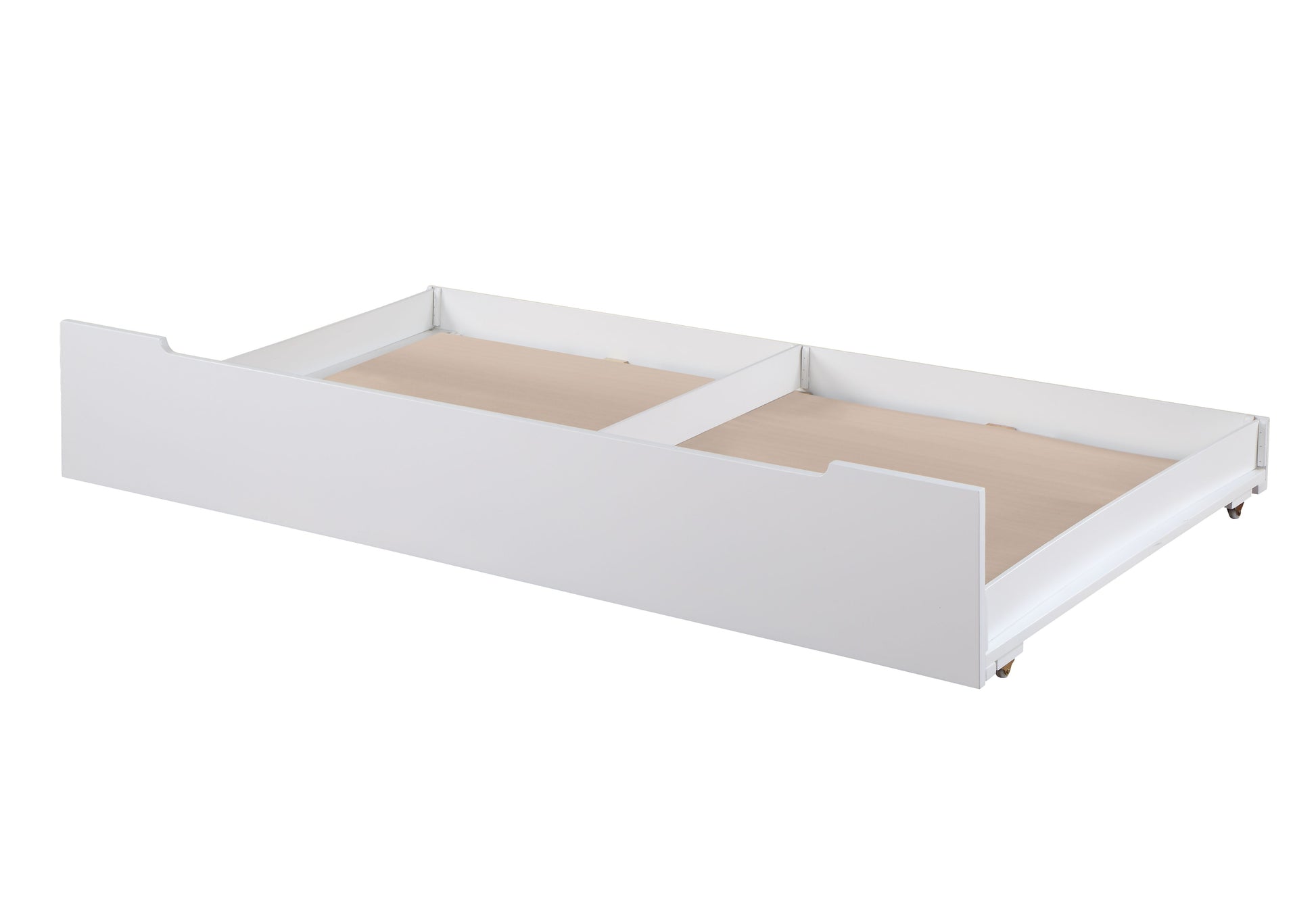 White double drawer unit with natural wood interior base