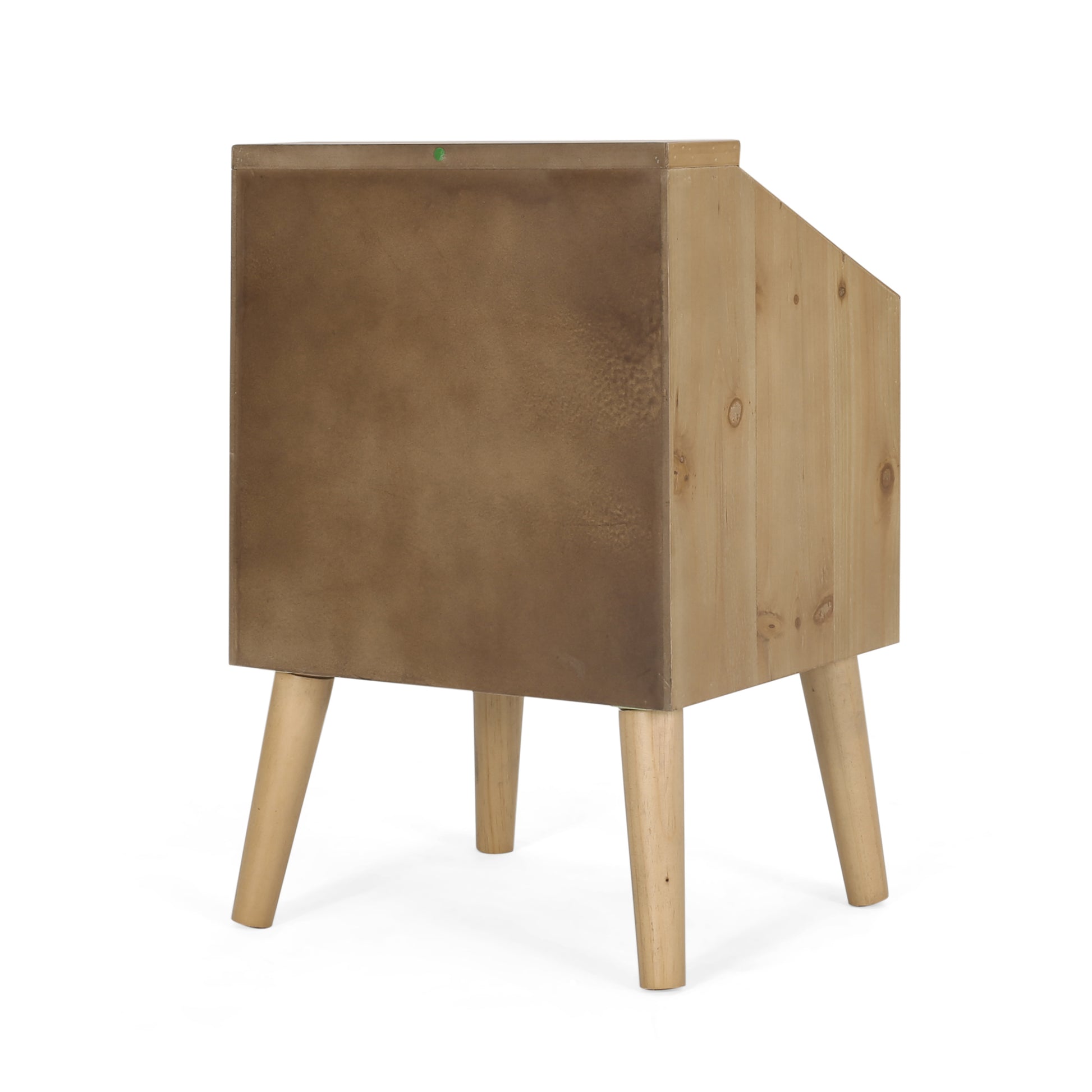 Brown wooden bedside table with angled wooden legs a versatile nightstand for any bedroom