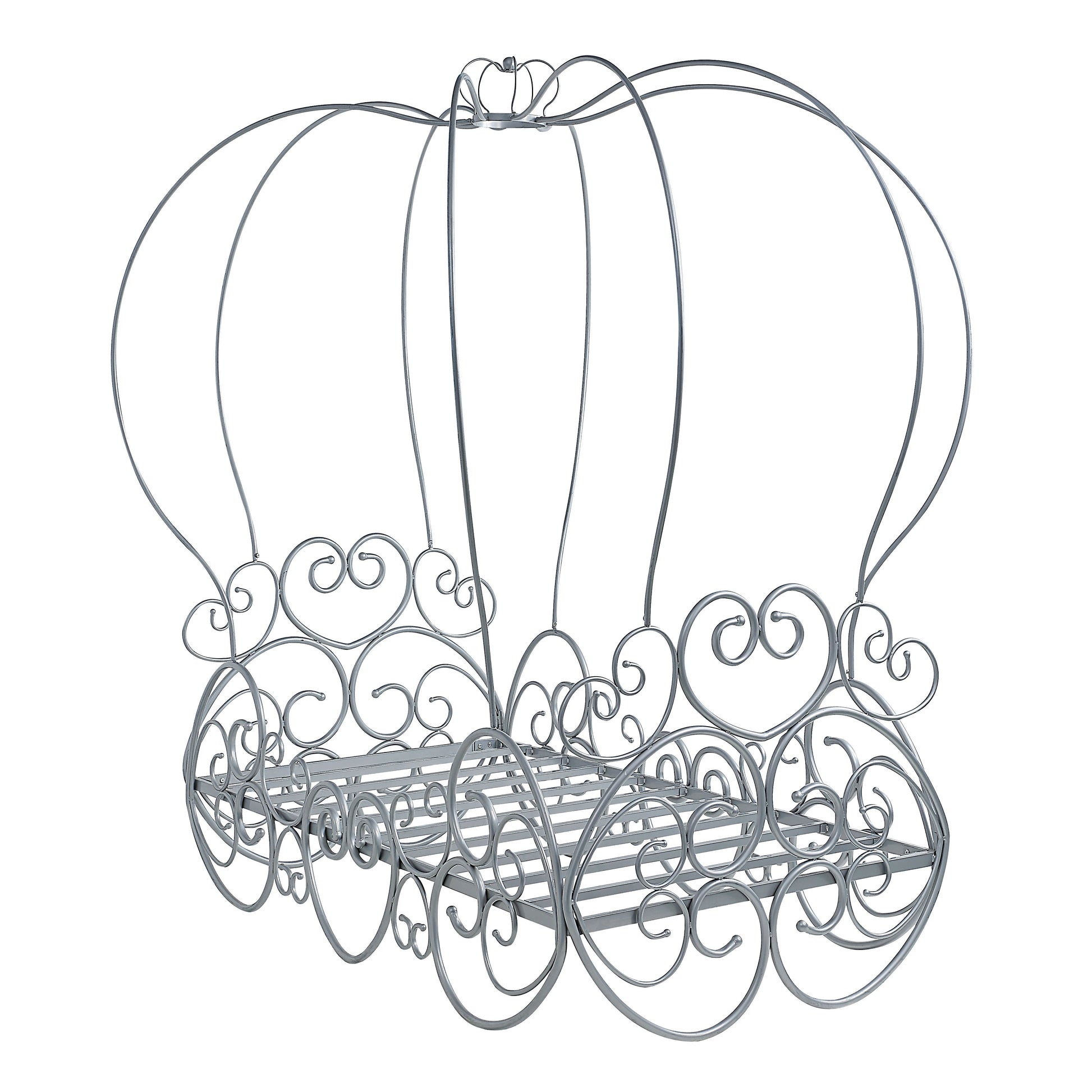 Silver metal ornate wire plant stand