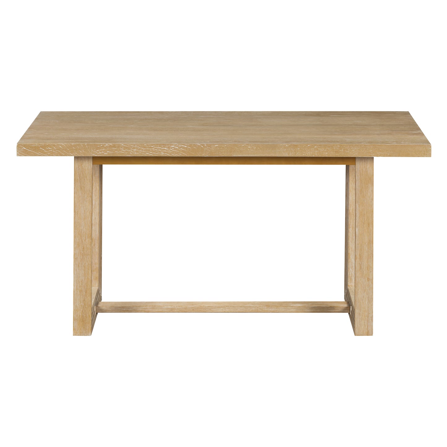 Light oak dining table with sturdy legs