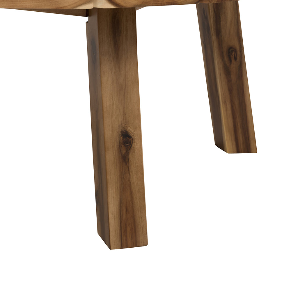 Solid wood dining table legs with natural grain details