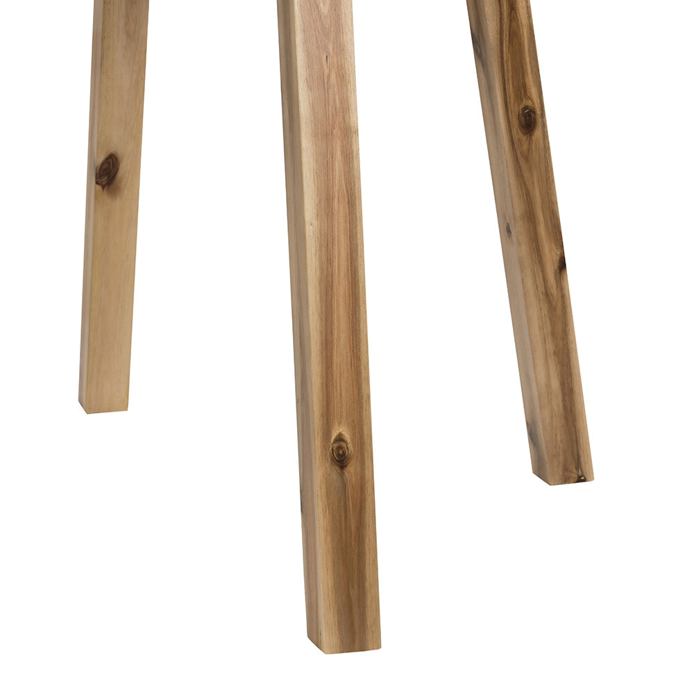 Natural wood tripod legs with visible knots ideal for a rustic tripod lamp base