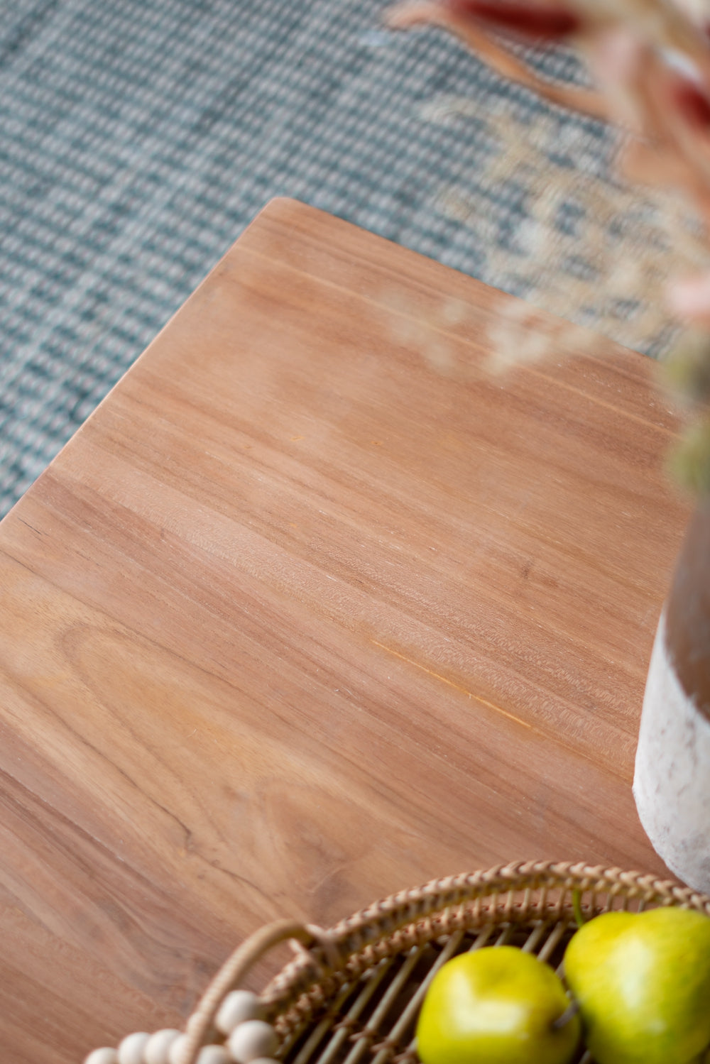 Solid light wood coffee table with natural grain texture and smooth finish