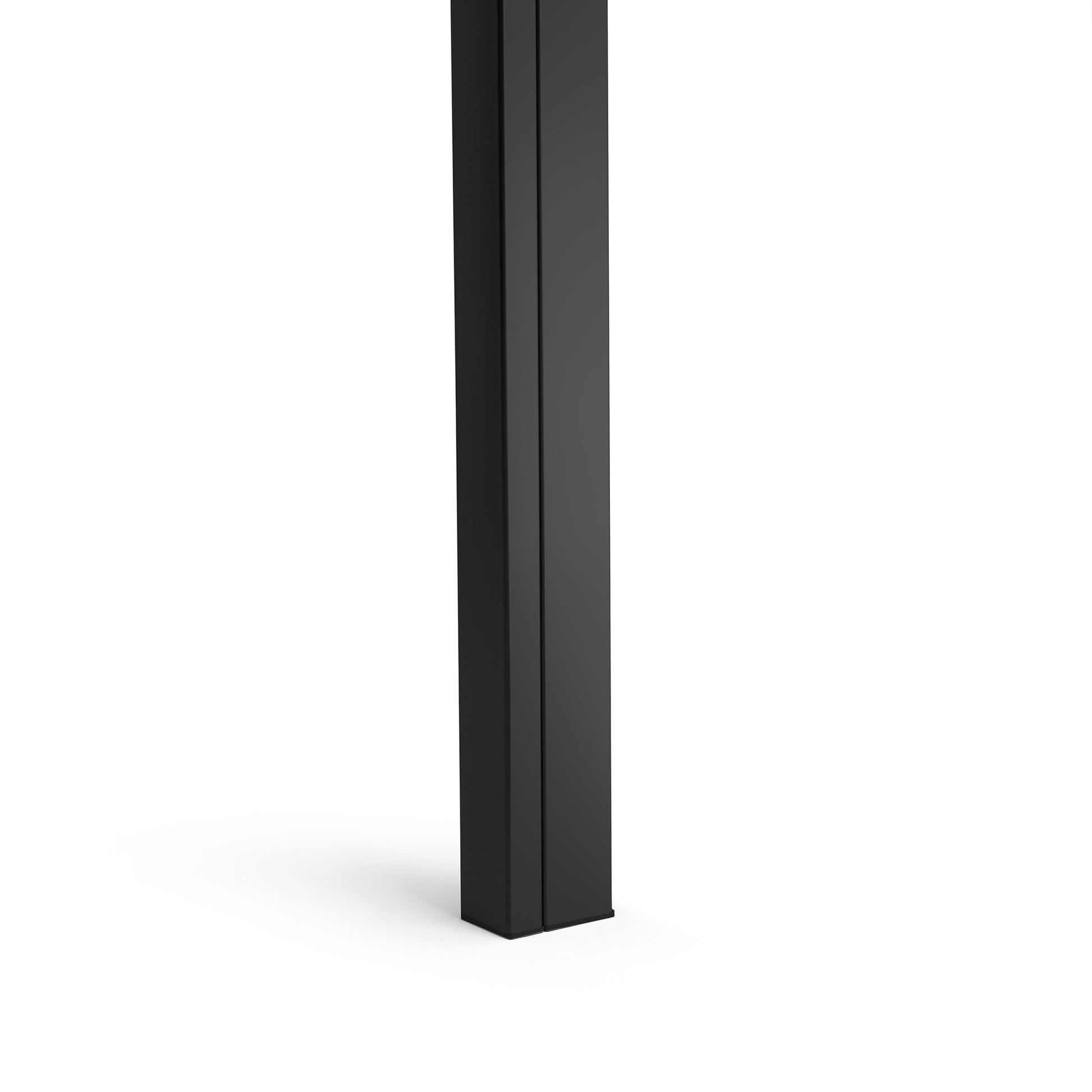 Matte black metal table leg