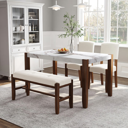 White glassfronted dining hutch with two cabinet doors and display shelves