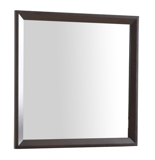 Frameless modern square wall mirror with a beveled edge