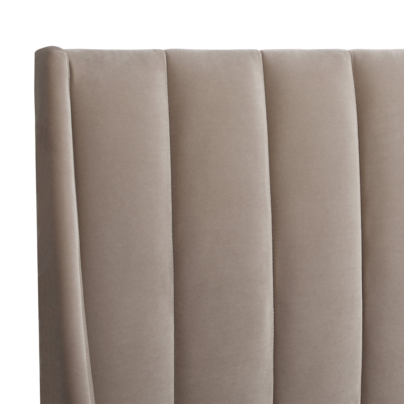 Taupe velvet channel tufted headboard