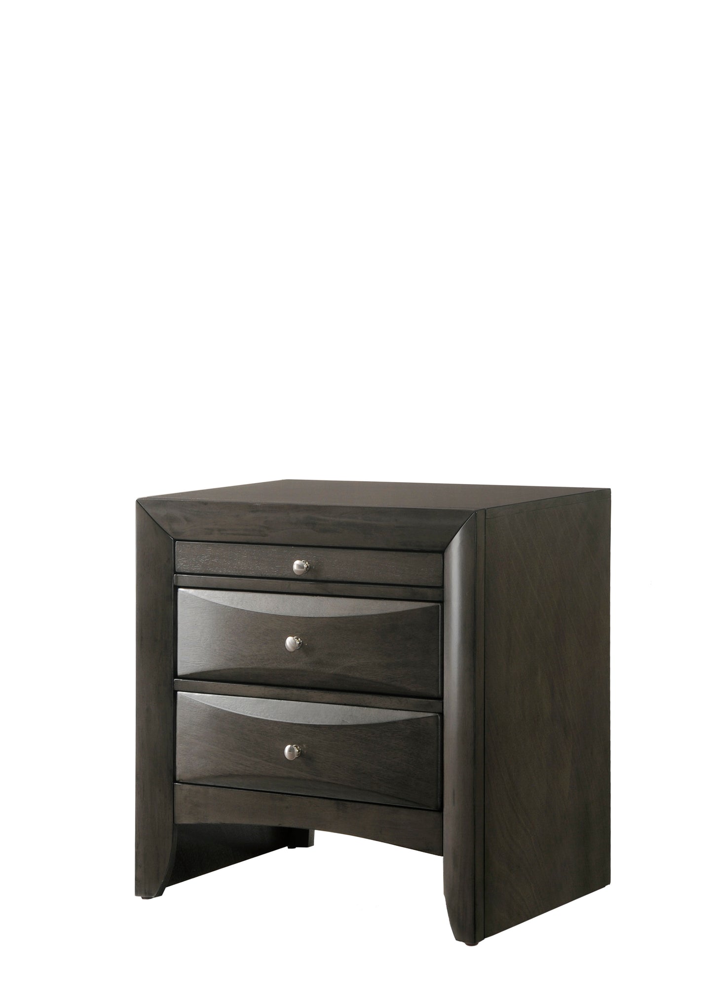 TREATLIFE HOME Wooden Nightstand with Pull-Out Shelf, Beveled Drawer Fronts, Dovetail Drawer Construction, Dark Gray