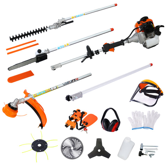 TREATLIFE HOME Simplifies Yard Work with 10 in 1 Multi-Functional Trimming Tool, 33CC 2-Cycle Gas Engine, Orange/Black