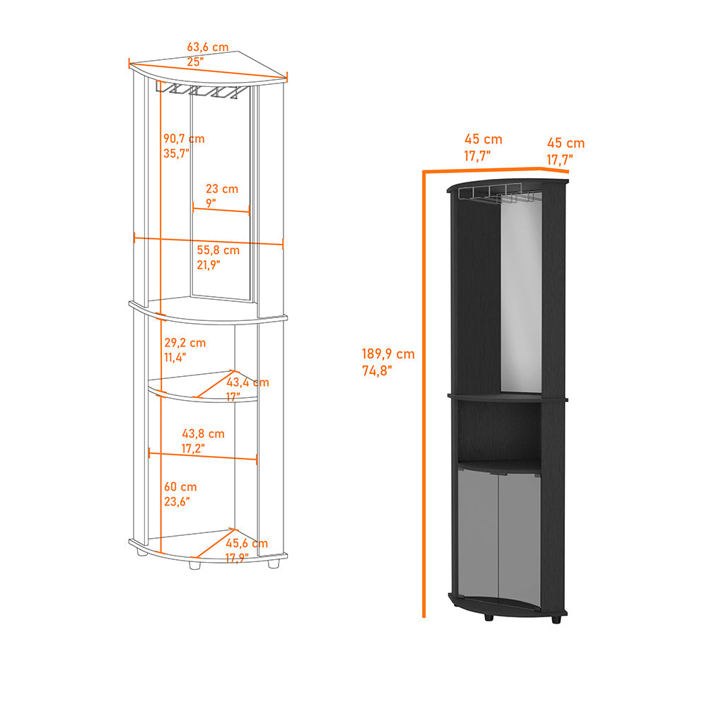 Corner cabinet dimensions and outline