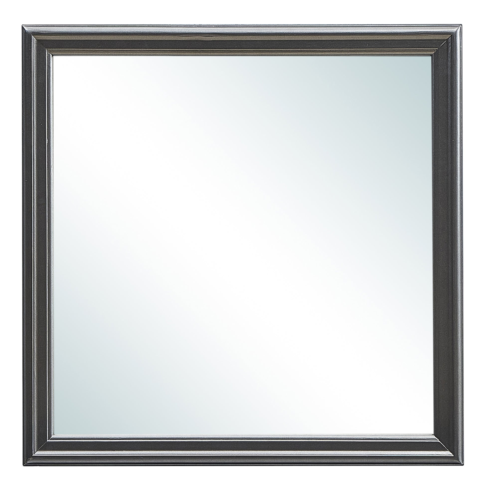 Dark gray metal framed mirror