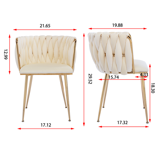 Cream velvet accent chair with gold frame and tufted backrest