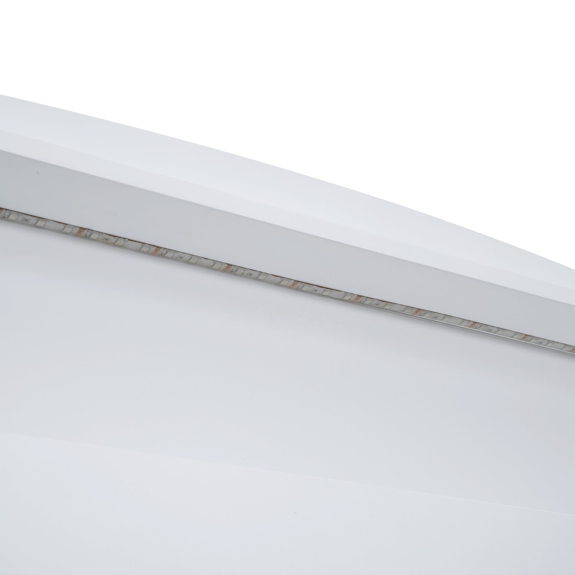 White LED strip lighting detail for cabinet illumination