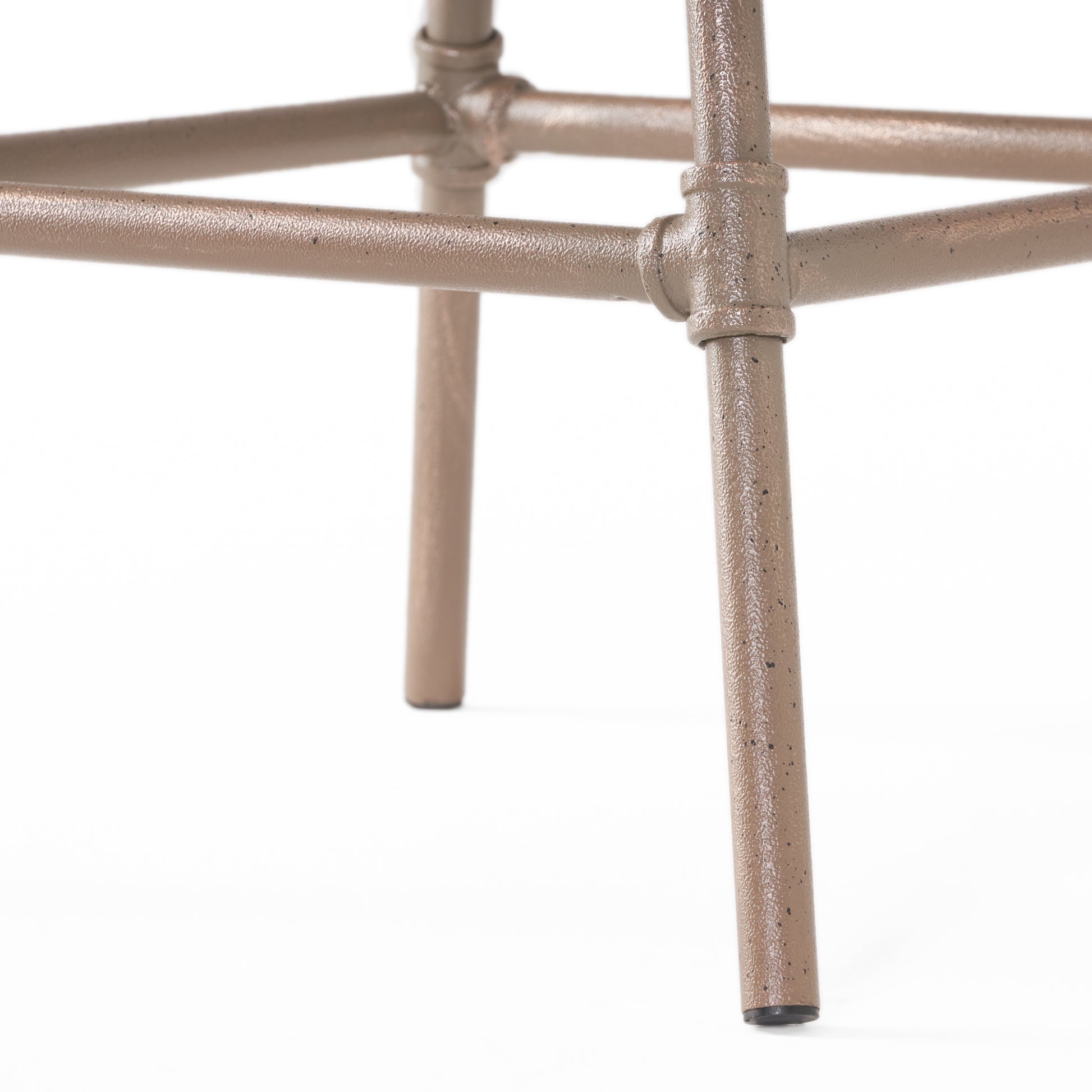 Brown metal pipe stool base with black feet