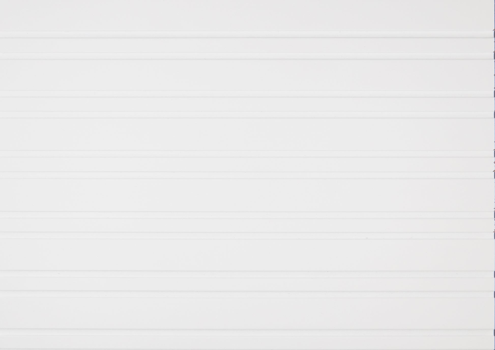 White corrugated metal siding panel with horizontal grooves