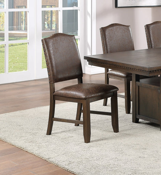 TREATLIFE HOME Set of 2 Classic Design Side Chairs for Dining Room, Faux Leather Upholstery, Espresso Finish, Extra Cushioned Seats