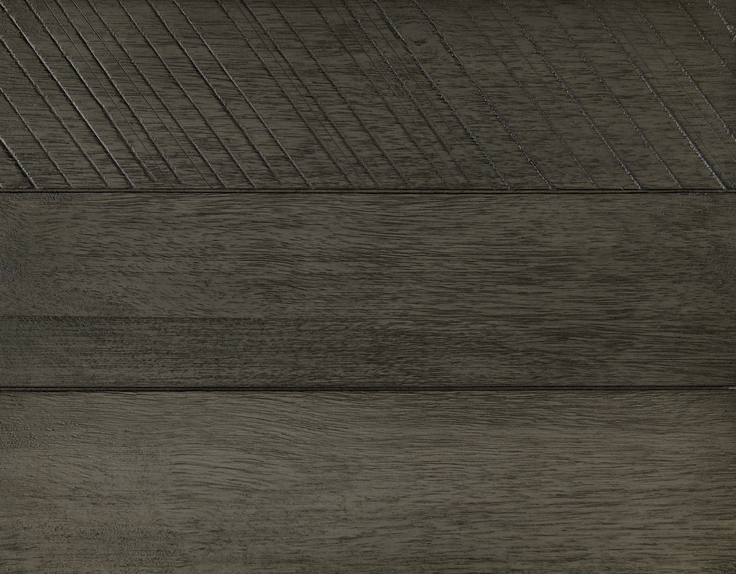 Dark grey wood paneling with diagonal carved lines for texture