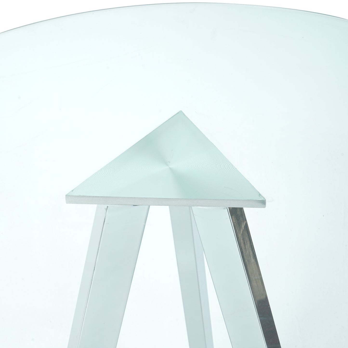 Glass top table with chrome legs