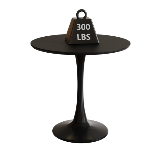 Black tulip base side table with a  lb weight