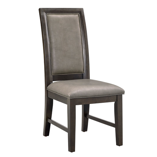 TREATLIFE HOME Transitional 2-Piece Dining Chair Set, Brown Upholstered Seat Back, Wooden Frame, Standard Height