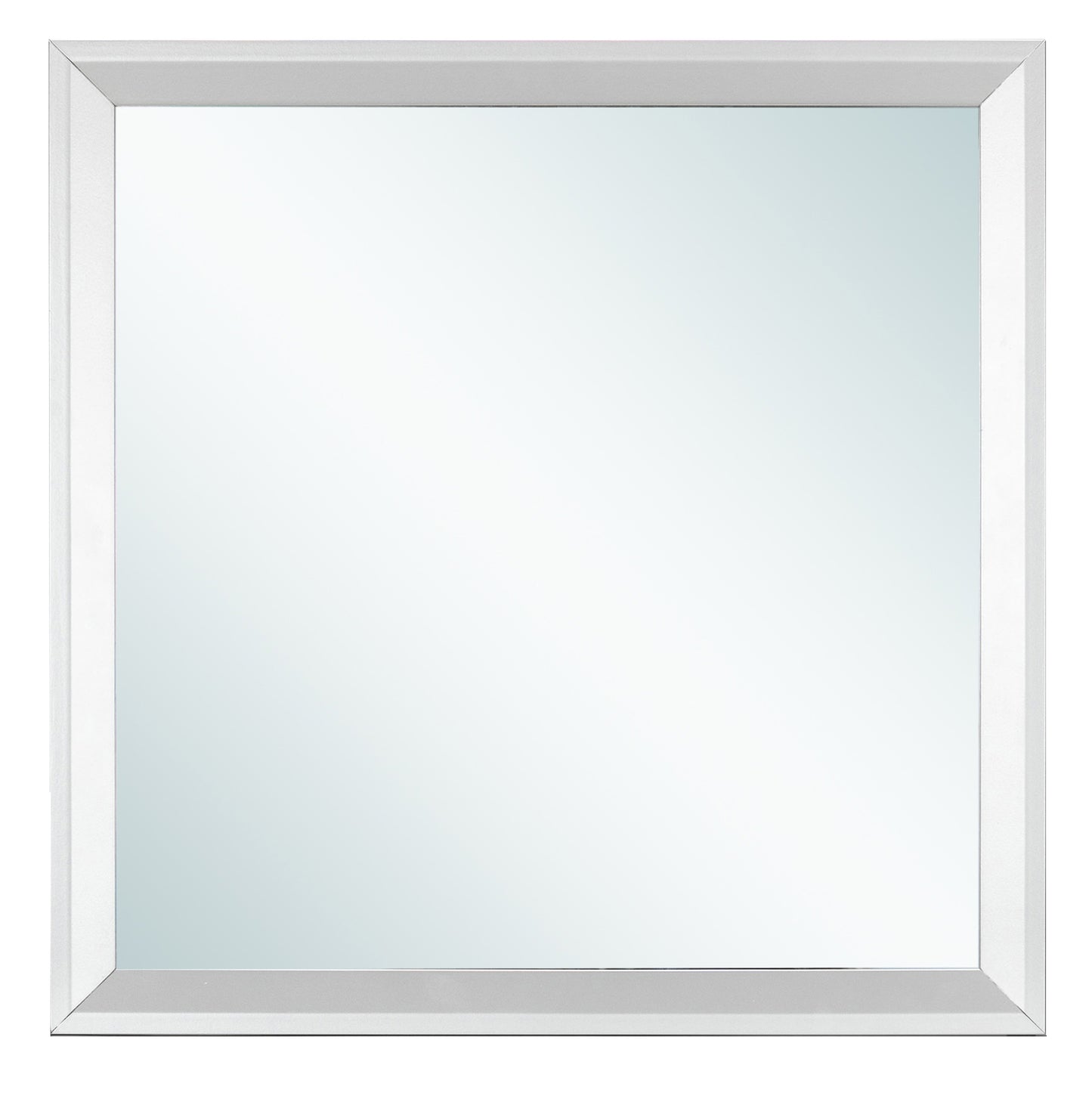Beveled silver frame mirror