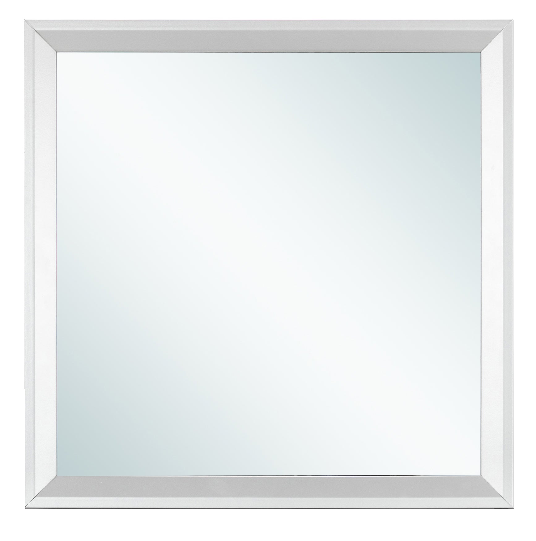 Beveled silver frame mirror