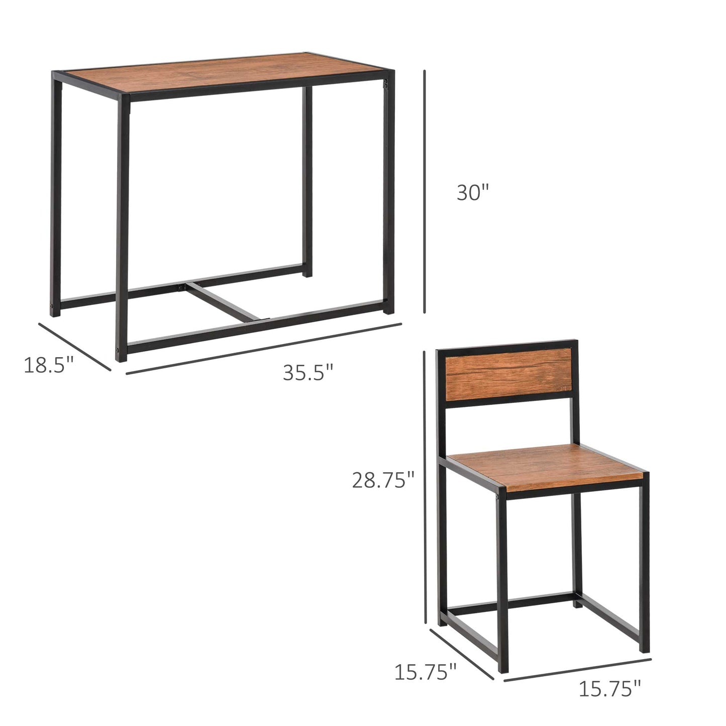 Industrial console table with wood top and black metal frame