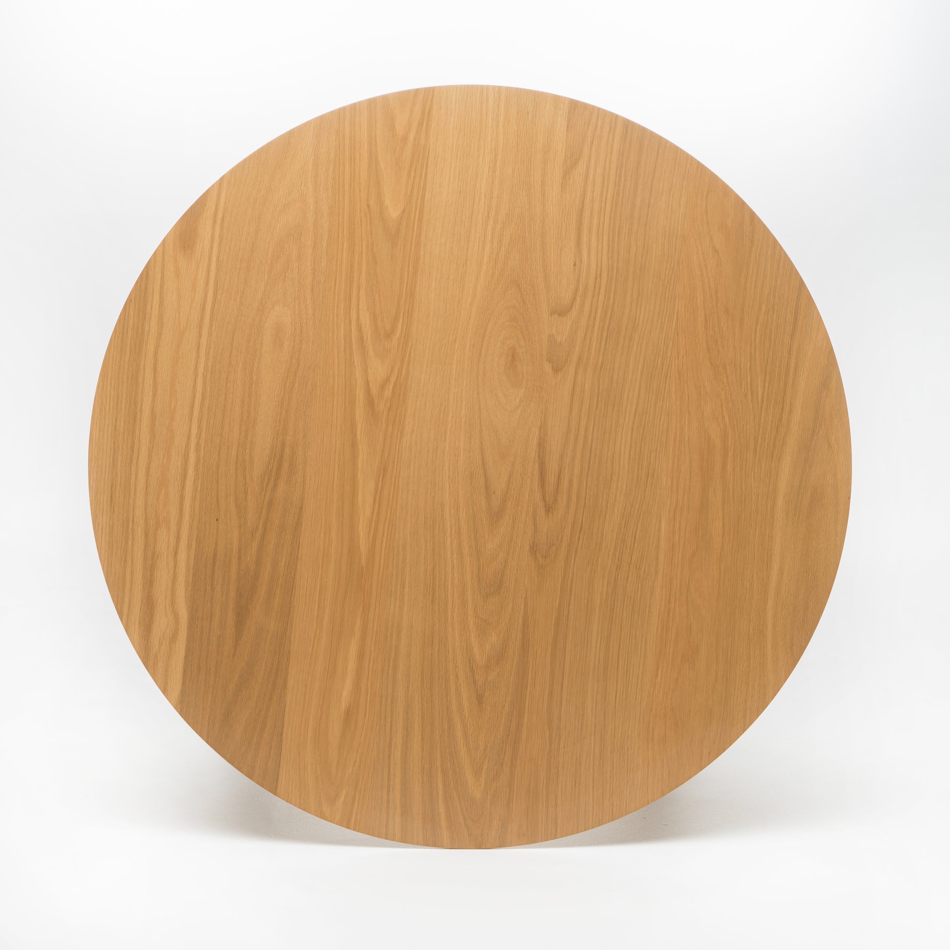 Round oak tabletop with natural wood grain