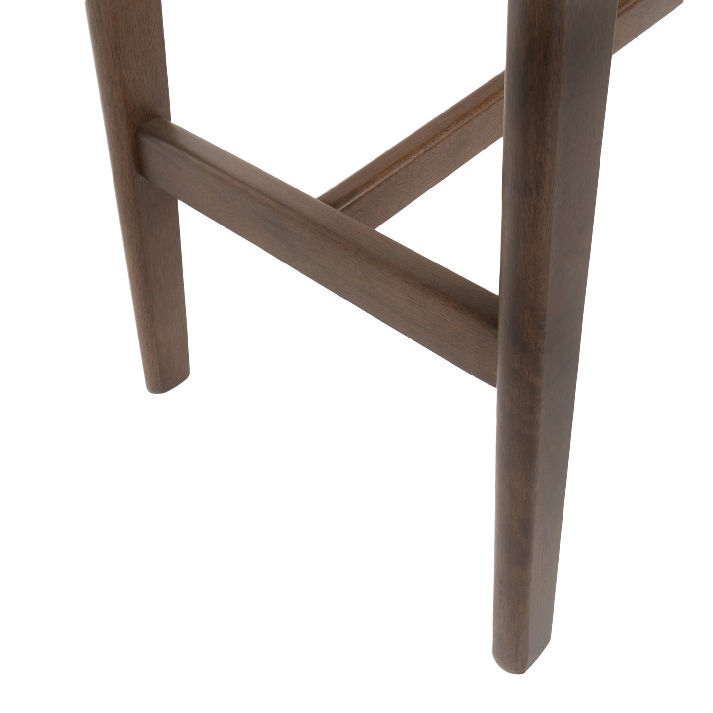 Dark walnut finished wooden bar stool legs with cross support