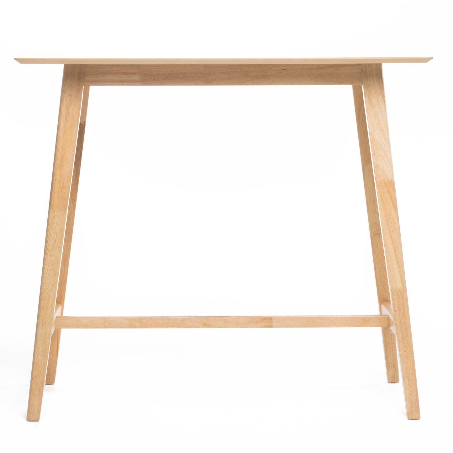 Light wood Scandinavian bar table with angled legs